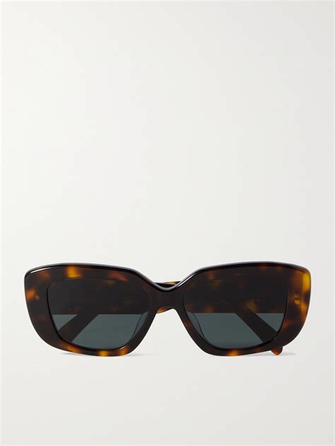 celine eyewear triomphe rectangular-frame tortoiseshell acetate sunglasses|Celine Triomphe Rectangular.